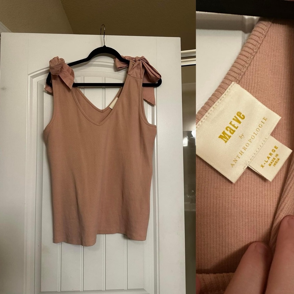 Maeve by Anthropologie bow strap tank size XL